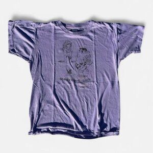 Vintage 80s Sportwear Purple Single Stitch Graphic Humor T-Shirt Size Large